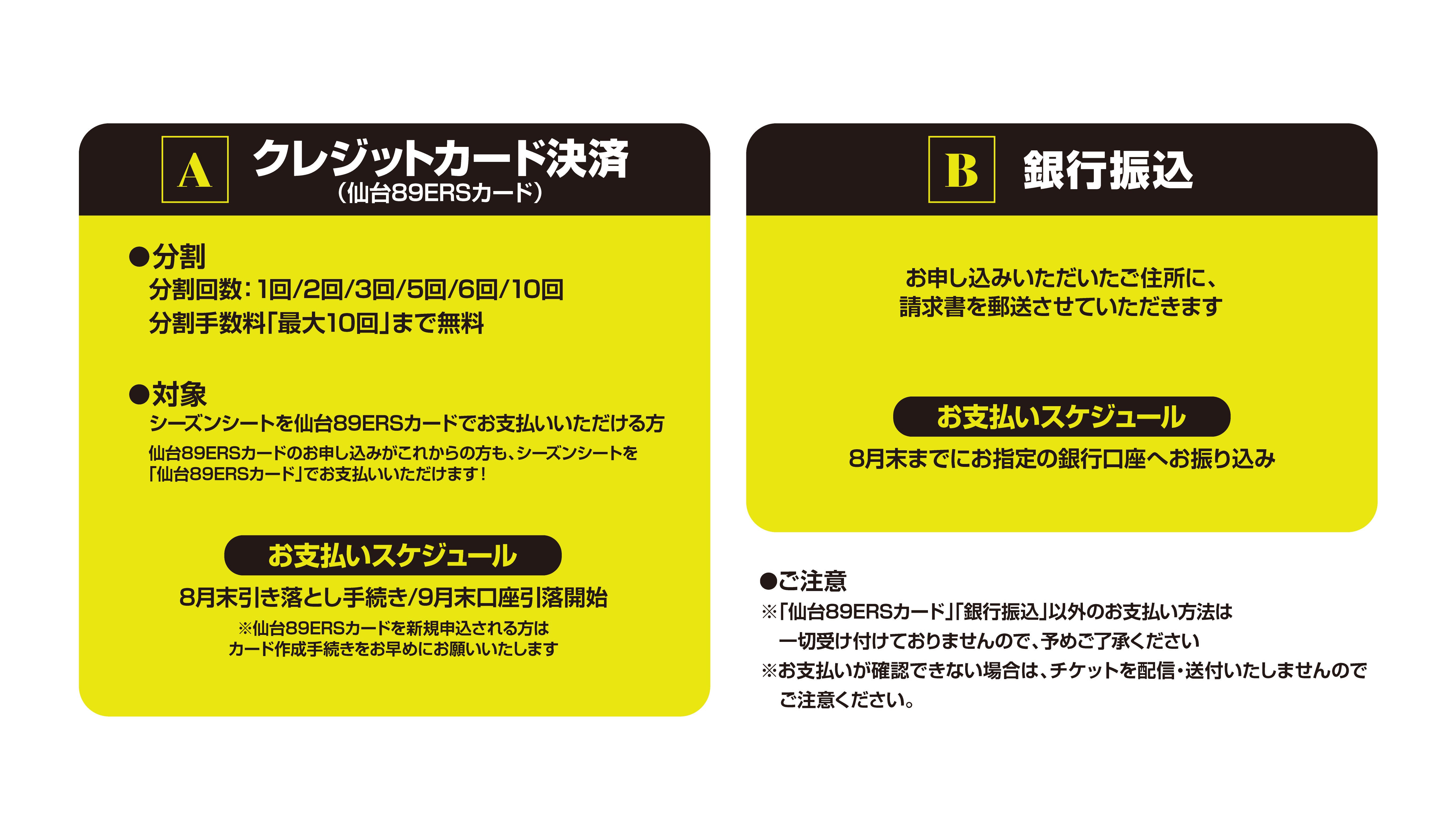 クレジットカード決済／銀行振込